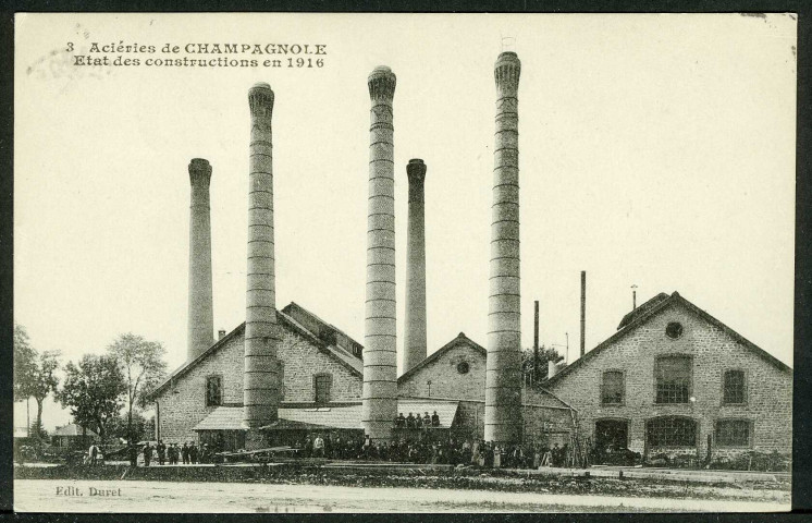 Acieries de Champagnole, état de construction en 1916