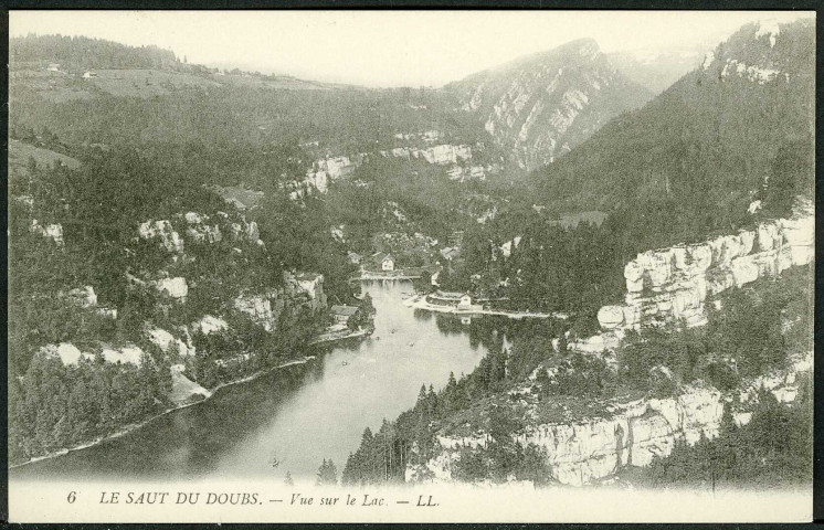 Le saut du Doubs, vue sur le lac
