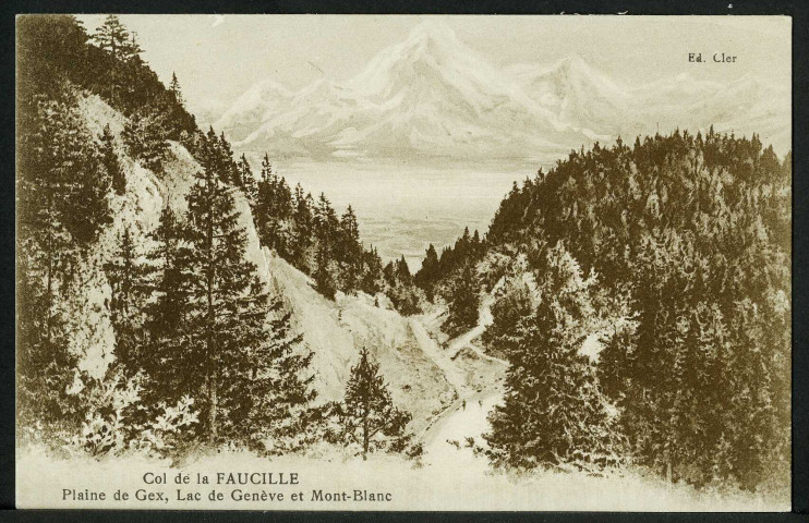 Col de la Faucille. Plaine de Gex, lac de Genève et Mont-Blanc