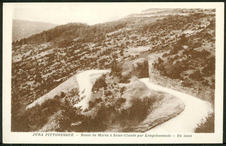 Route de Morez à Saint-Claude par Longchaumois. Un lacet