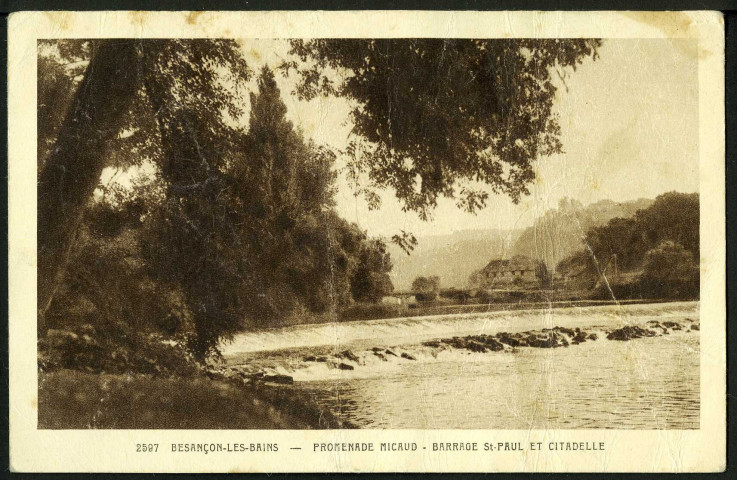 Promenade Micaud, barrage Saint-Paul et citadelle