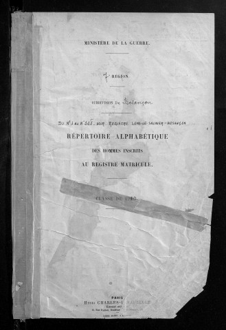Table alphabétique