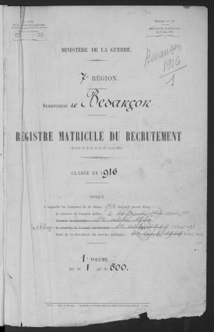 Volume 1, nos 1 à 500