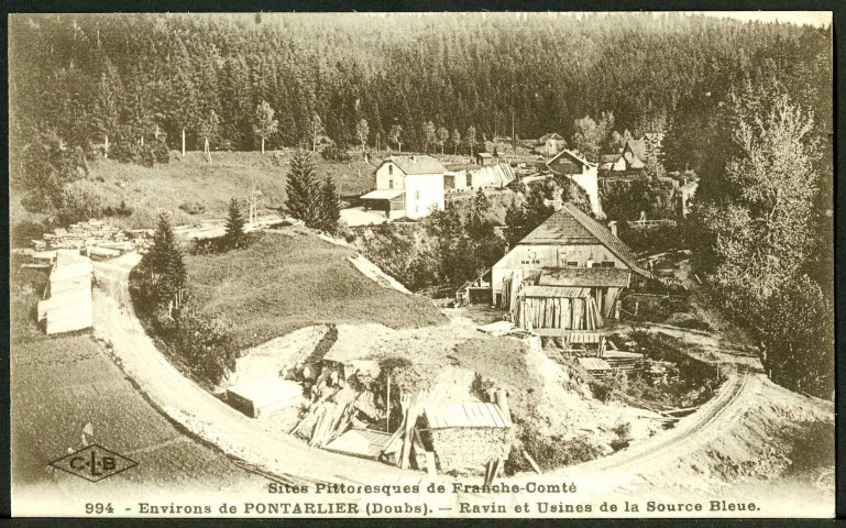 Ravin et usines de la Source Bleue
