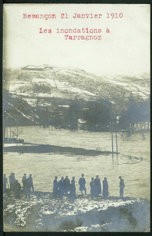 Vue du Doubs à Tarragnoz, inondations 1910