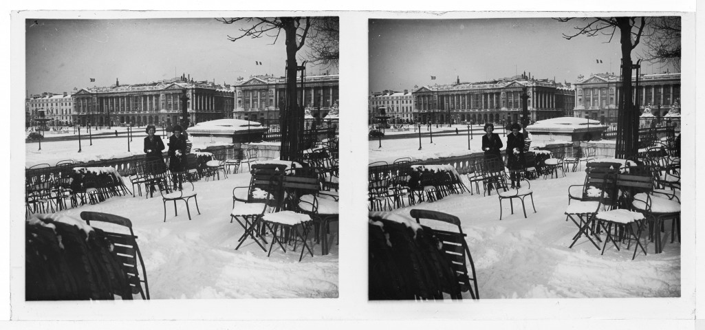 Place de la Concorde sous la neige