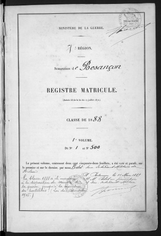 Volume 1, nos 1 à 500