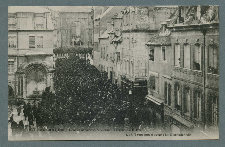 L'inventaire à Saint-Jean le 5 février 1906. Les troupes devant la cathédrale