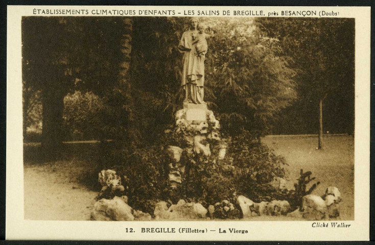 Etablissement climatique d'enfants, Bregille (fillettes), la vierge (du parc)