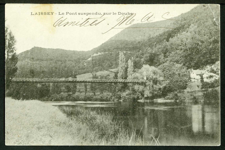 Le pont suspendu sur le Doubs
