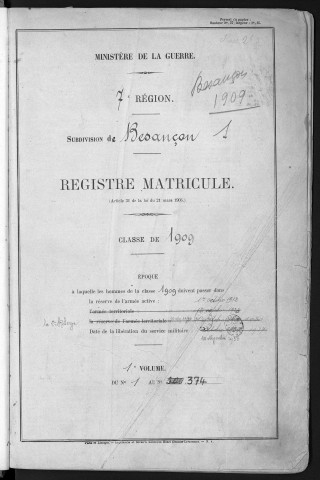 Volume 1, nos 1 à 374