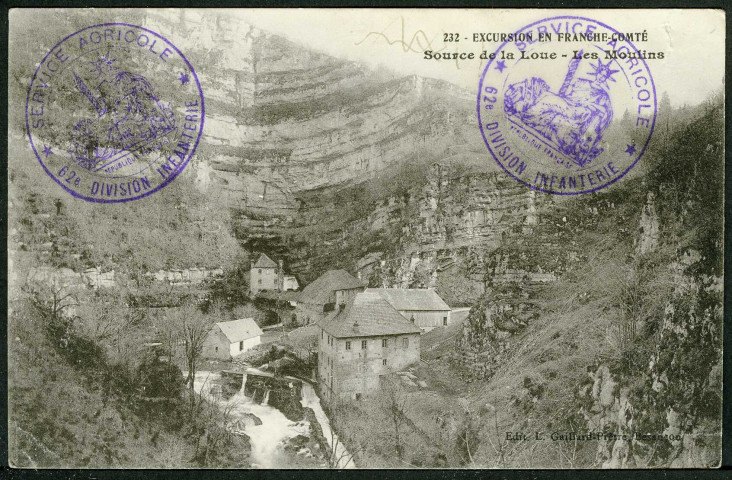 Source de la Loue. Les moulins