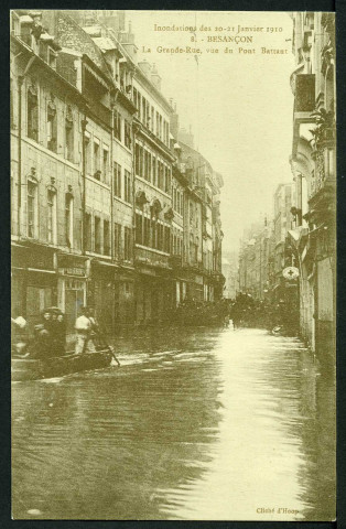 Vue de la Grande-Rue, inondations de 1910