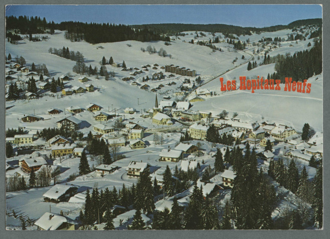 Vue générale aérienne, sous la neige