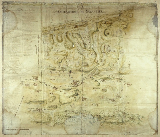 Carte servant à marquer les granges de la seigneurie de Mouthe