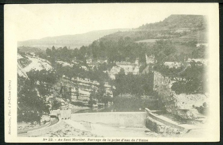 Au Saut Mortier, barrage de la prise d'eau de l'Usine