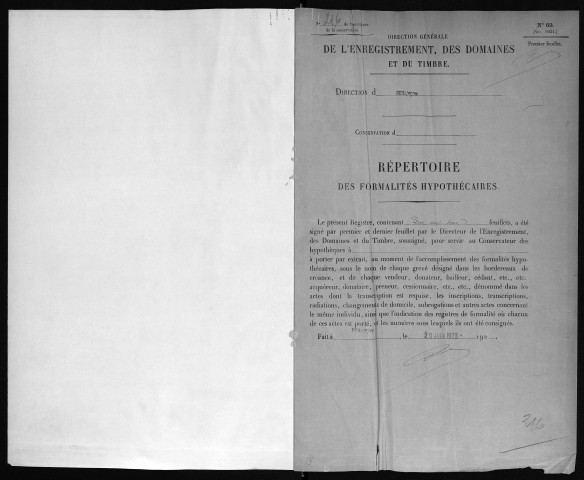 Volume n° 216
