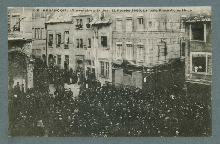 L'inventaire à Saint-Jean le 12 février 1906. La foule place Victor-Hugo