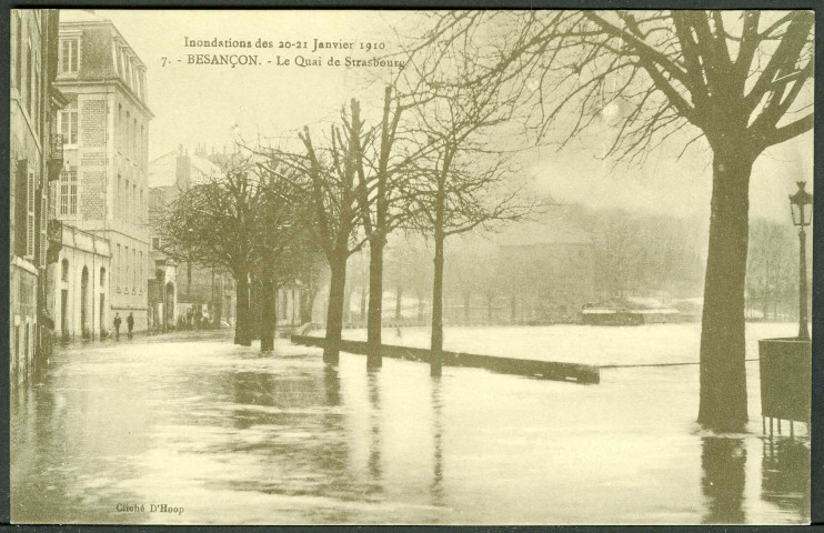Le Doubs quai de Strasbourg, inondations 1910