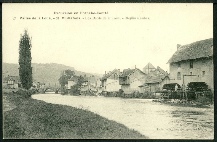 Les bords de la Loue, moulin à aubes