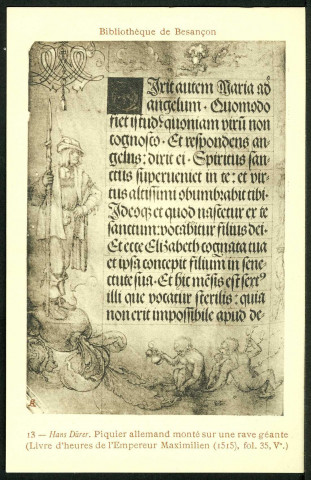 Bibliothèque, Piquier allemand monté sur une roue géante