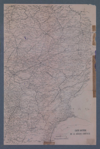 Carte routière et ferroviaire recto-verso de la Franche-Comté