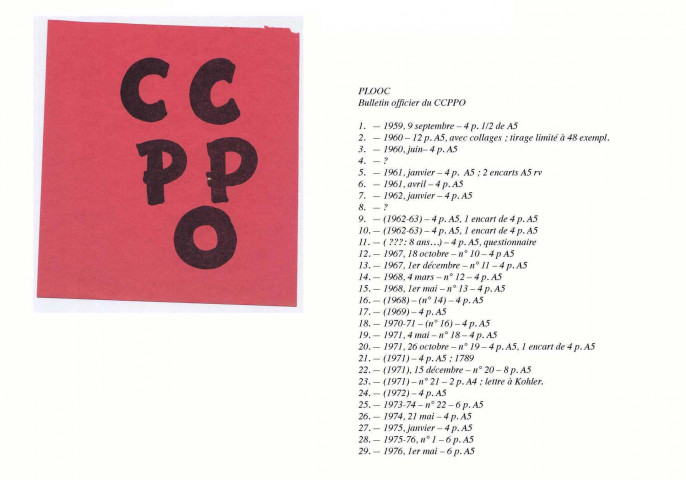 Bulletin du CCPPO