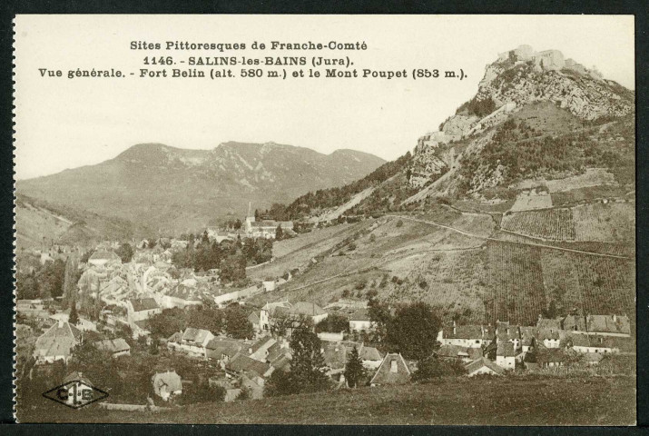 Vue générale. Fort Belin et le mont Poupet
