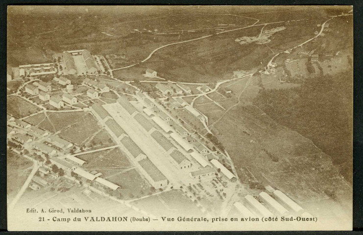 Vue générale du camp, prise d'avion