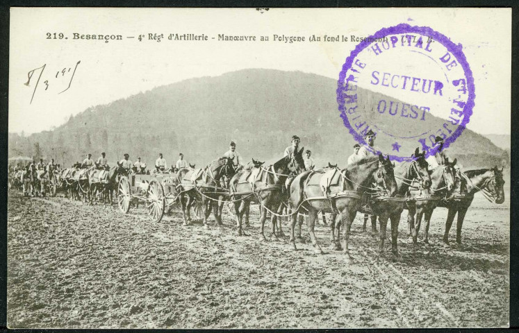 4e régiment d'artillerie, manoeuvres au polygone