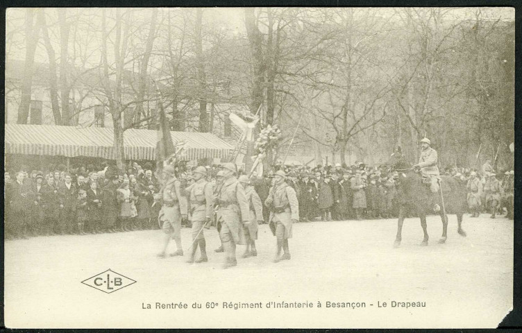 Le drapeau du 60e R.I. à Chamars
