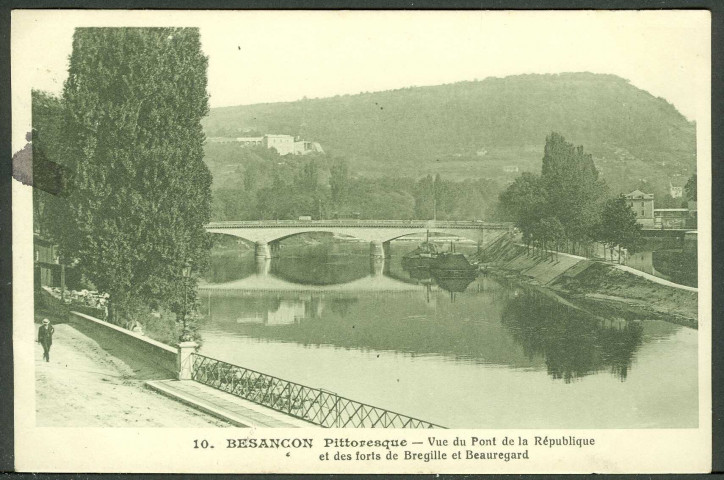 Vue du pont de la République et des forts de Bregille et Beauregard