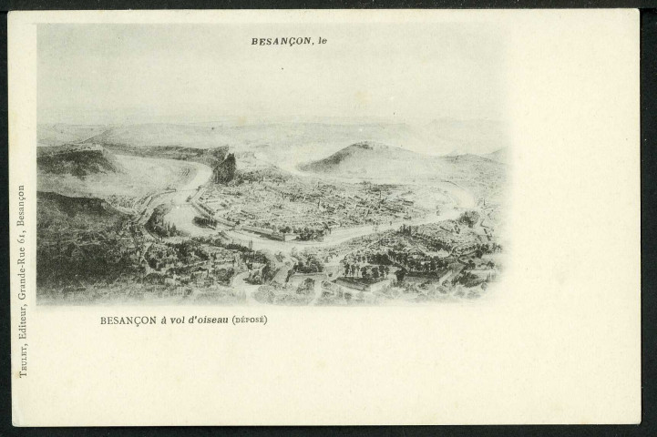 Vue générale de Besançon d'après une aquarelle exécutée en 1910 par M. Boutterin architecte