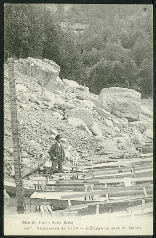 Sécheresse de 1906. L'étiage au Saut du Doubs