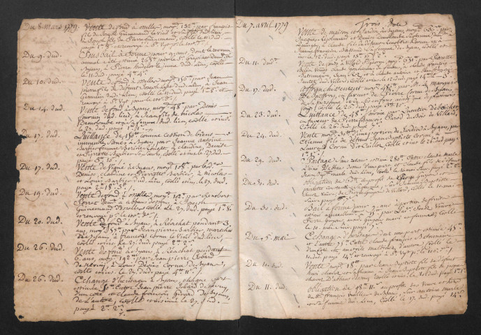 Minutes, testaments et répertoire