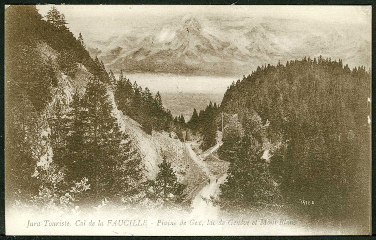 Col de la Faucille. Plaine de Gex, lac de Genève et Mont-Blanc