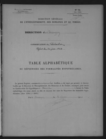 Copie conforme faite en 1938