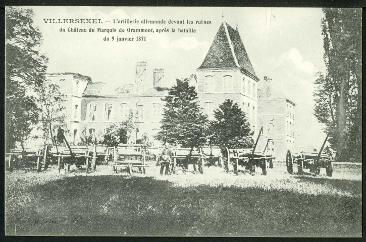 Ruines du château après la bataille du 9 janvier 1871