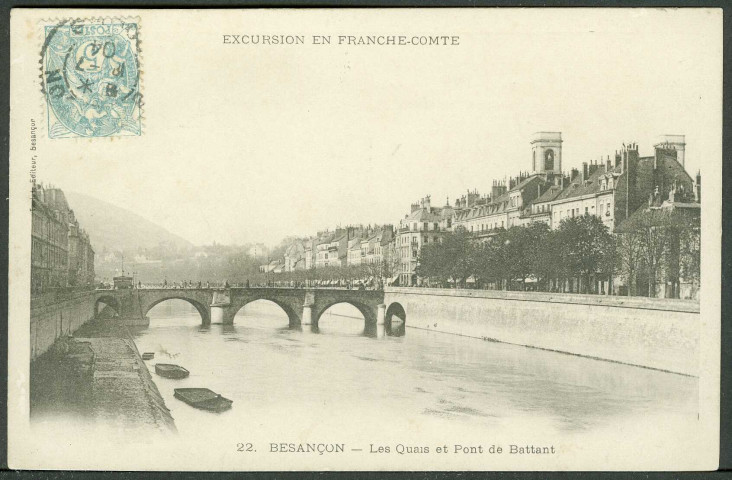 Les quais et le pont Battant en amont du pont Battant