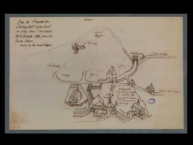 Plan de l'enceinte de l'abbaye de Saint-Oyan