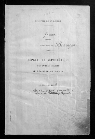 Table alphabétique