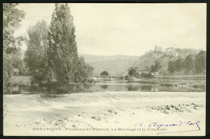 Promenade Micaud, le barrage et la citadelle