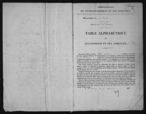 Avril 1852-décembre 1854