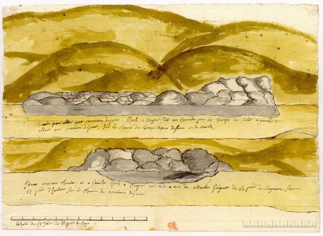 Coupe d'un chemin aux Verrières-de-Joux