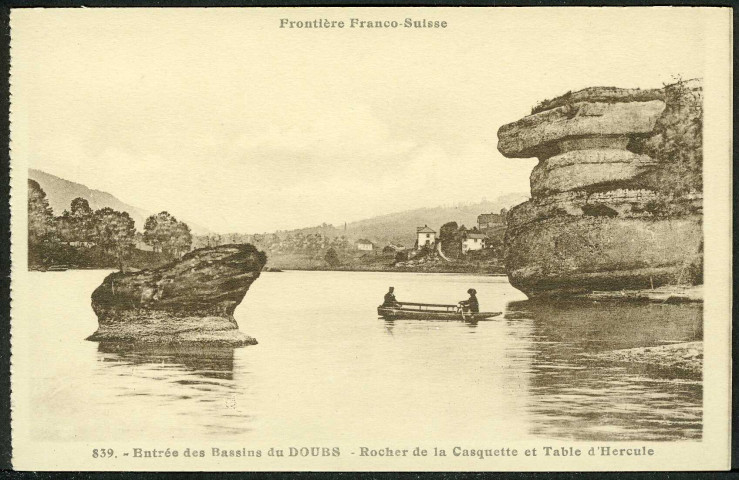 Entrée des bassins du Doubs, rocher de la Casquette et table d'Hercule