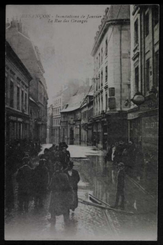 Vue de la rue des Granges, inondations 1910