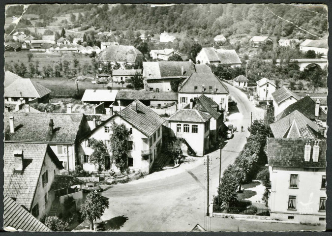 Le centre du village vu d'avion