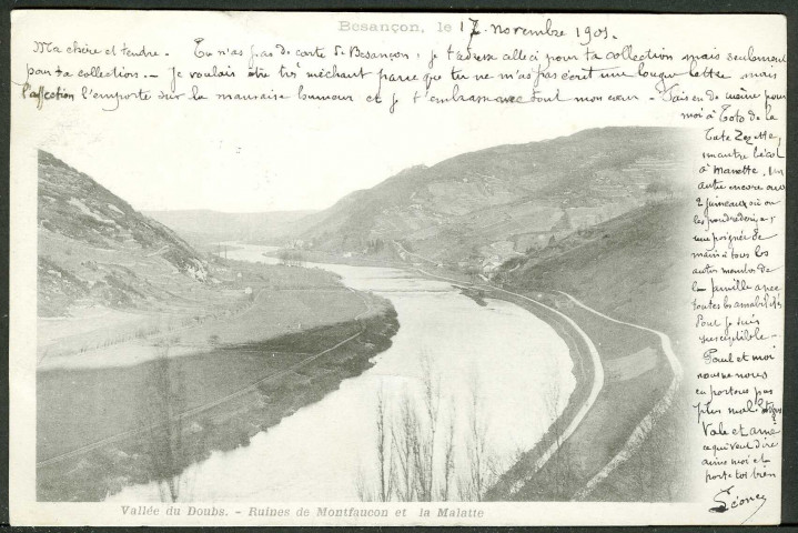 Vallée du Doubs, ruines de Montfaucon et la Malate