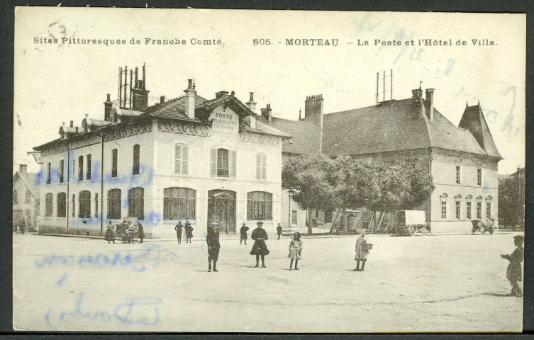 La nouvelle poste et l'hôtel de ville