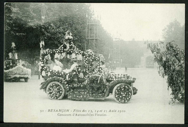 Concours d'automobiles fleuries